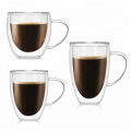 Doppel -Wand -Becher -Glas Becher Tasse mit Griff